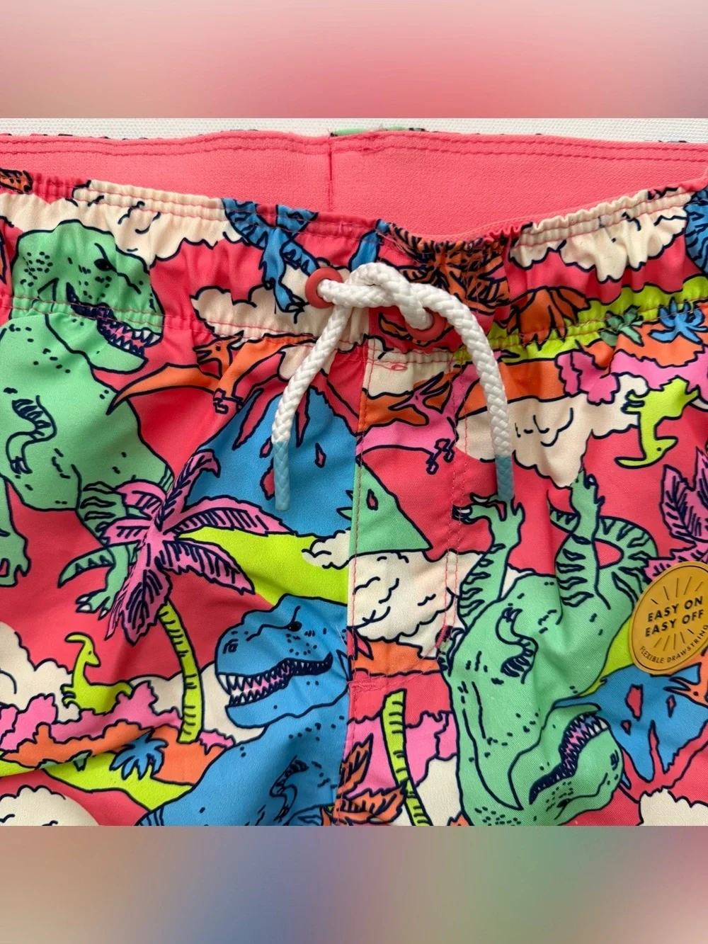 Cat & Jack Neon Dino Print Swim Trunks Size M (8) HUSKY